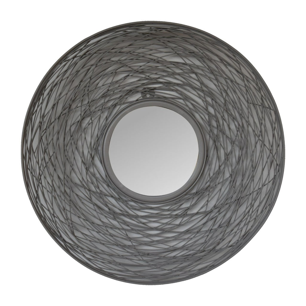 Round Nest Frame Mirror, French Grey Iron, 51 cm