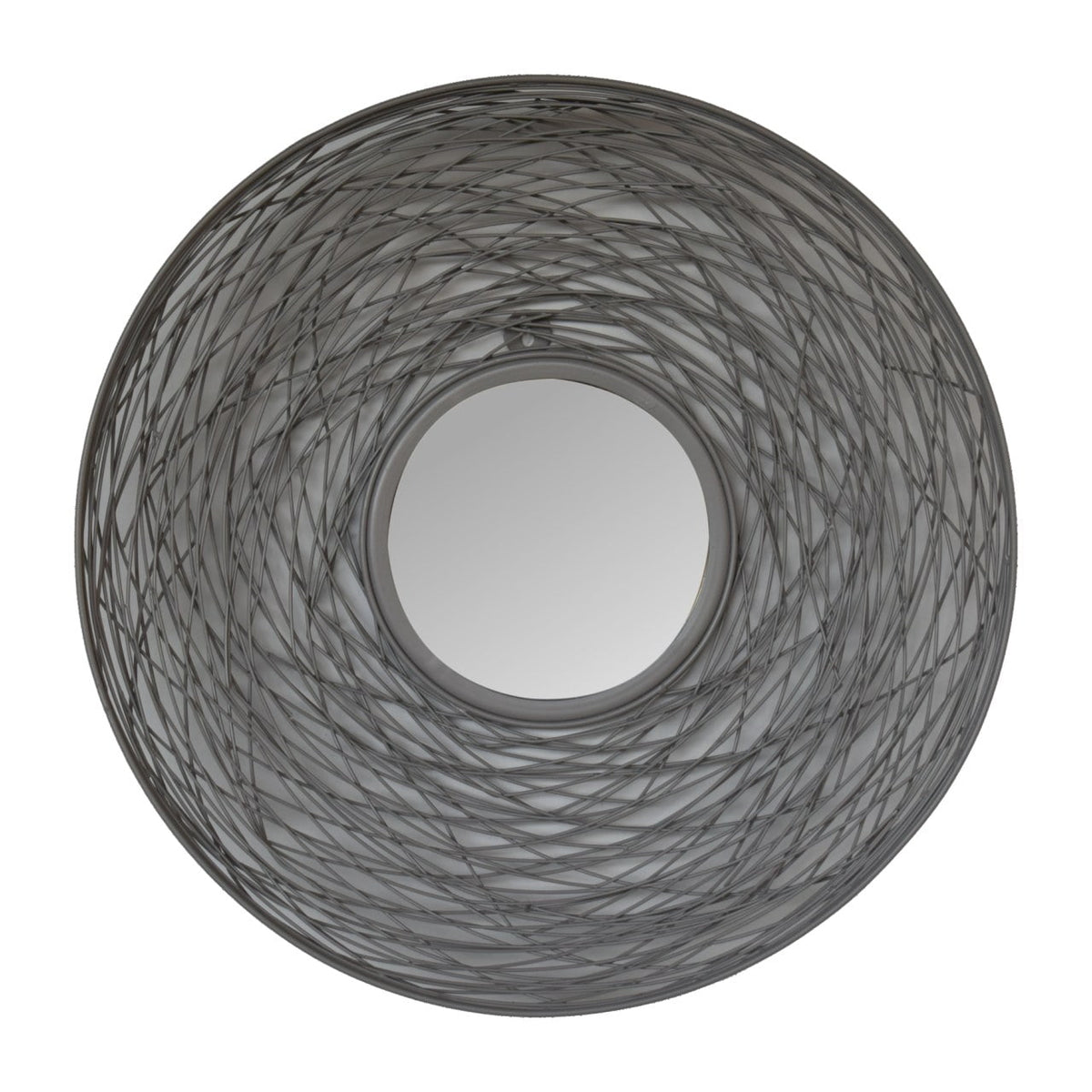 Round Nest Frame Mirror, French Grey Iron, 51 cm
