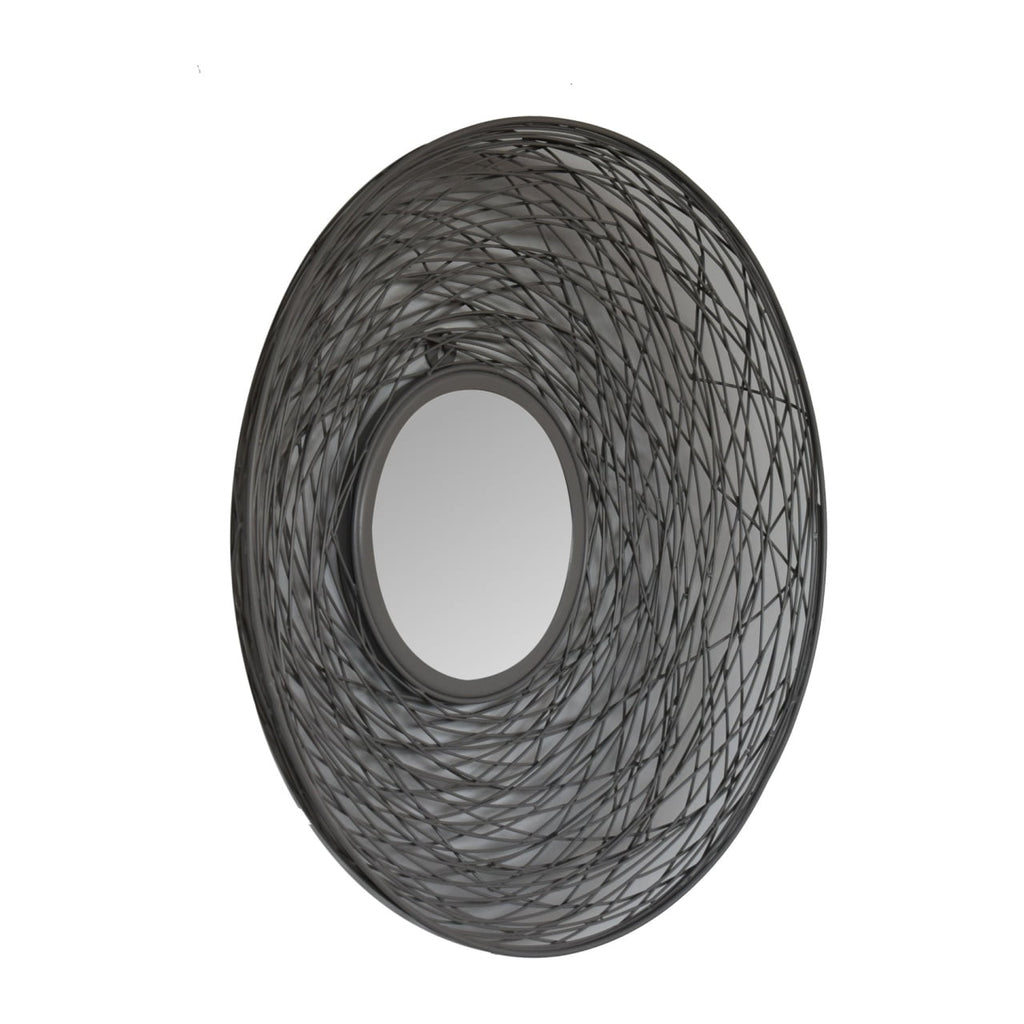 Round Nest Frame Mirror, French Grey Iron, 51 cm