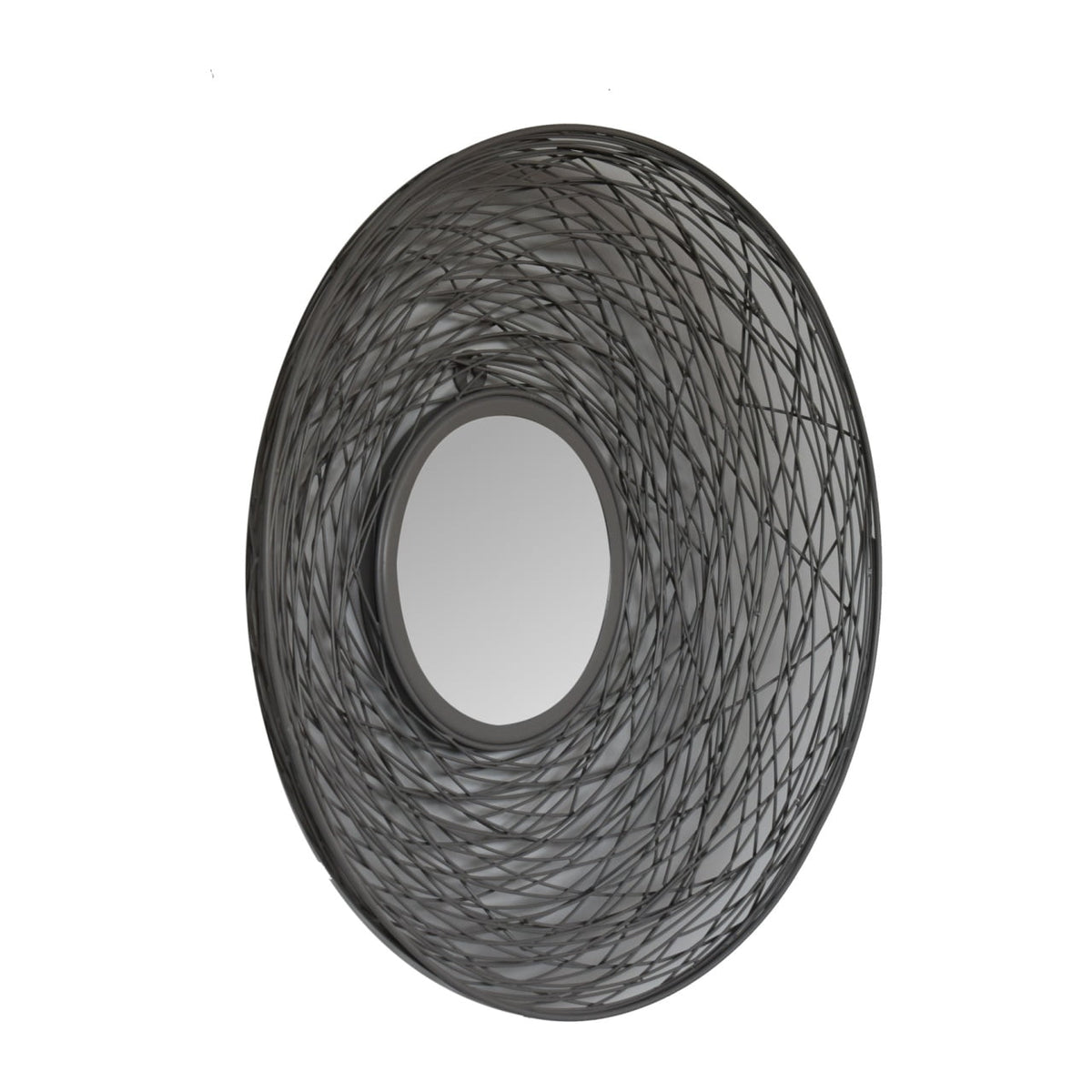 Round Nest Frame Mirror, French Grey Iron, 51 cm