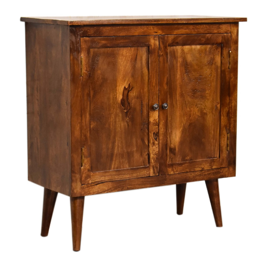 Nordic Mango Wood 2-Door Cabinet, Chestnut, 75 cm
