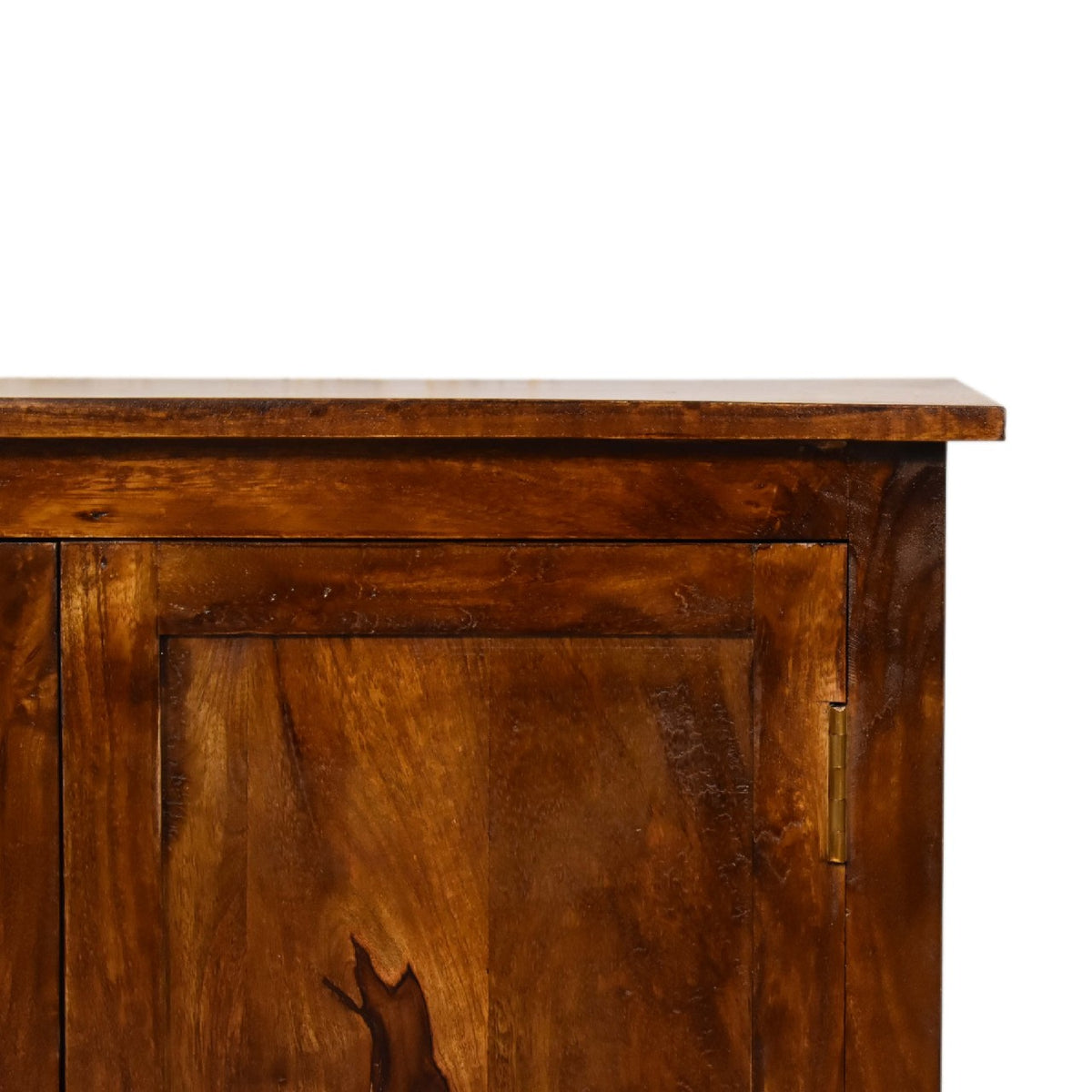 Nordic Mango Wood 2-Door Cabinet, Chestnut, 75 cm