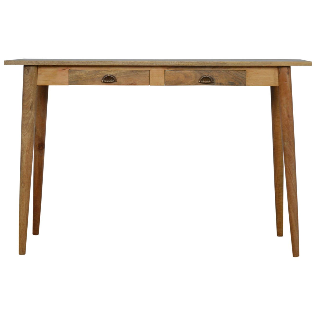 Scandi oak finish mango wood desk with 2 drawers