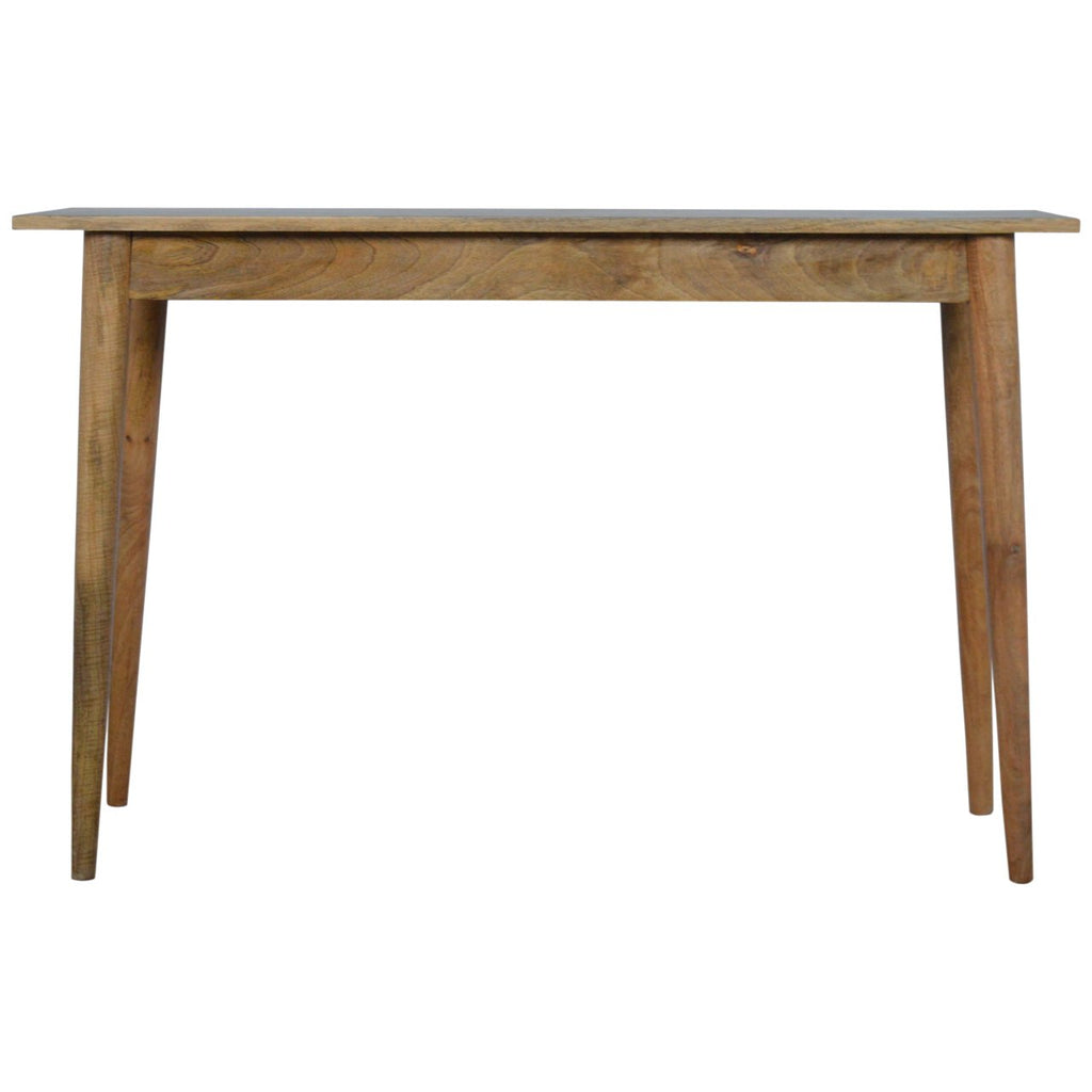 Scandi Mango Wood Desk with 2 Drawers, Oak Finish, 120 cm