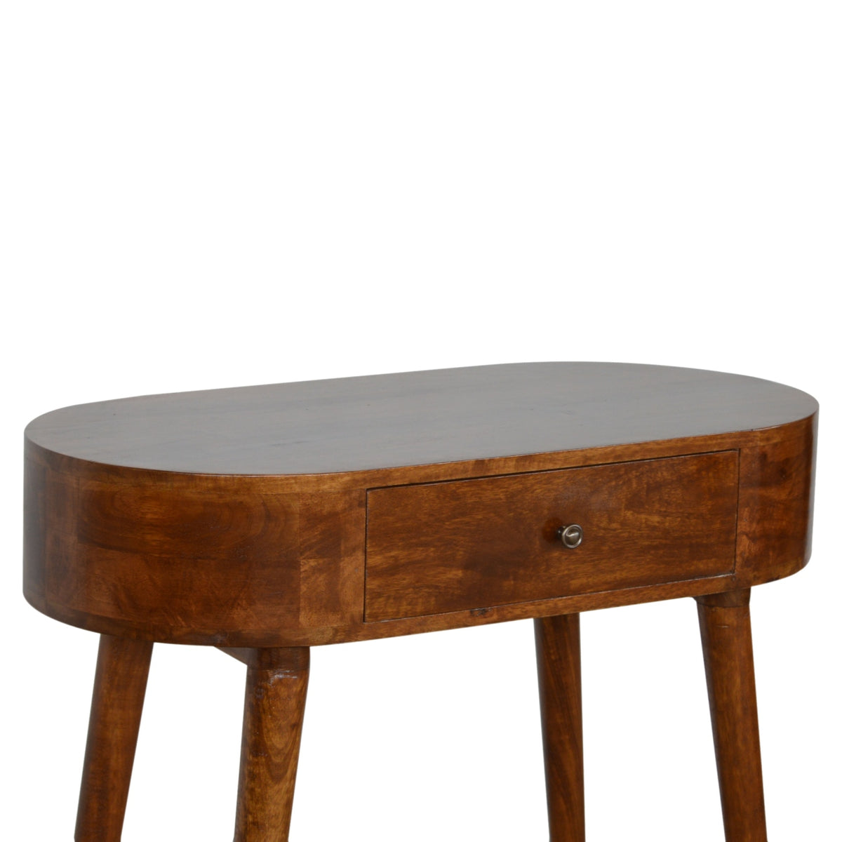 Small Mango Wood Console Table with Drawer, Chestnut, 80 cm